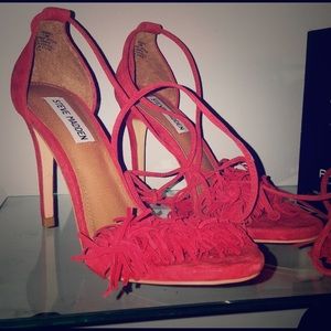Steve Madden Red Fringe Heels